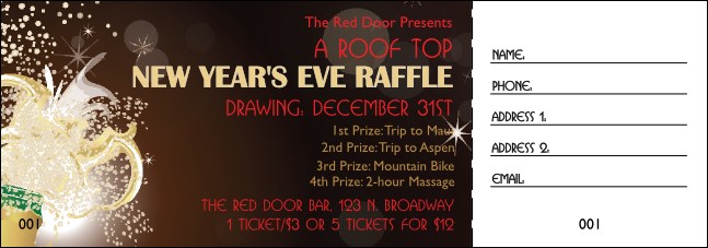 Champagne Bistro Raffle Ticket