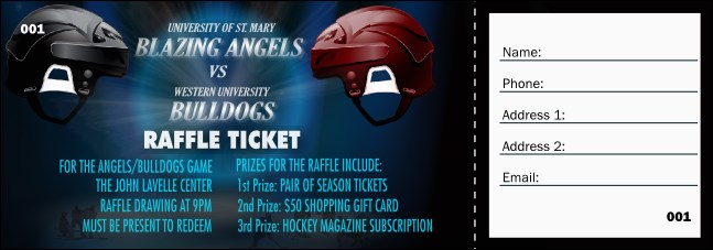 Hockey Faceoff Raffle Ticket