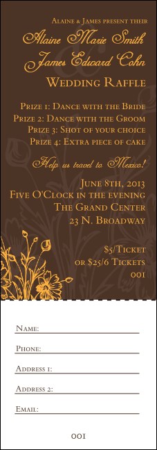 Wedding Classic Raffle Ticket