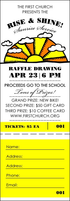 Sunrise Retro Raffle Ticket