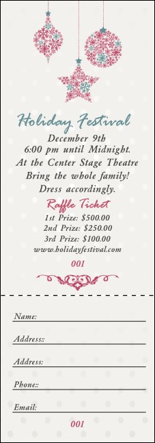 Snowflake Ornament Raffle Ticket