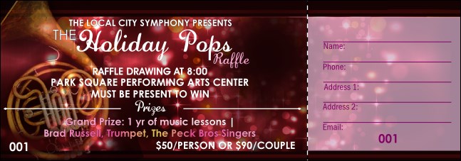 Symphony Holiday Pops Raffle Ticket