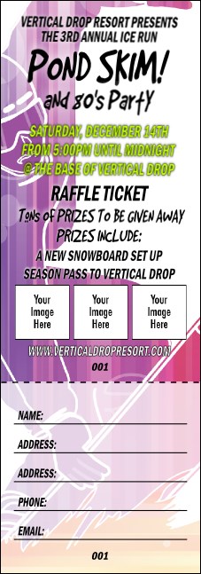 Snowboarding Raffle Ticket