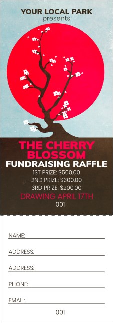 Cherry Blossom Circle Raffle Ticket