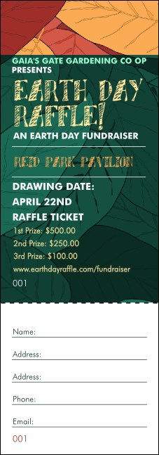 Earth Day Organic Raffle Ticket