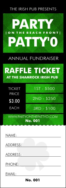 St. Patrick's Day Plaid Raffle Ticket