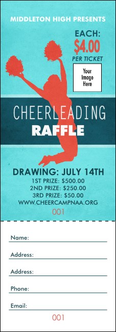 Cheerleading Jump Raffle Ticket