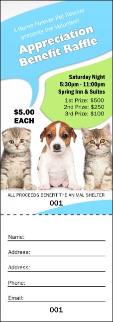 Animal Rescue Raffle Ticket