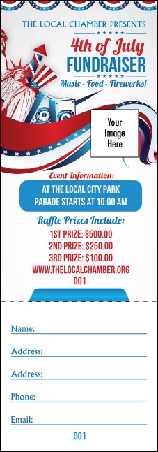Fourth of July Freedom Raffle Ticket Product Front