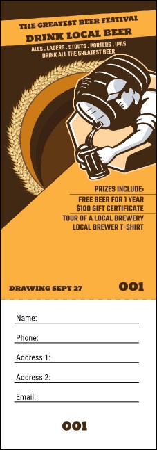 Beer Festival - Artisan Raffle Ticket Product Front