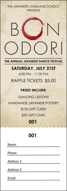 Bon Odori Raffle Ticket