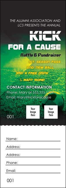 Soccer Field Raffle Ticket Product Front