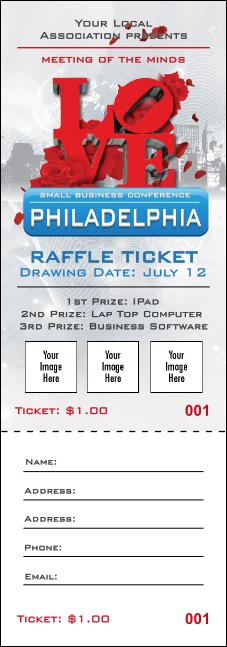 Philadelphia Rose Raffle Ticket