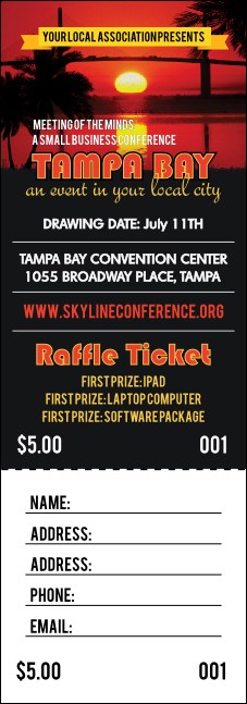 Tampa Bay Sunset Raffle Ticket Product Front