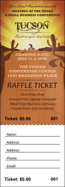 Tucson Raffle Ticket Product Front