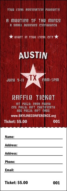 Austin Star Raffle Ticket Product Front