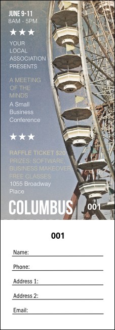 Columbus Raffle Ticket Product Front