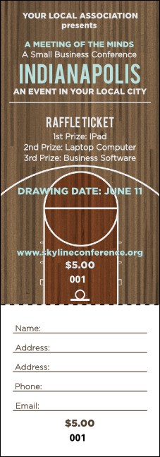 Indianapolis Basketball Raffle Ticket