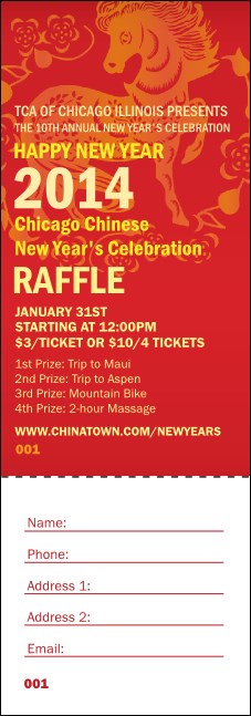 Chinese New Year Raffle Ticket Product Front