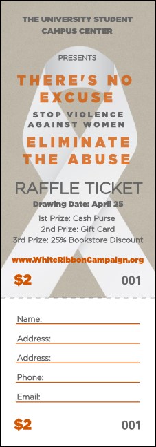 White Ribbon Raffle Ticket