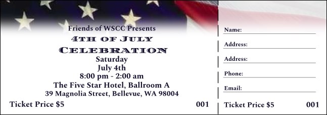 American Flag Raffle Ticket 004