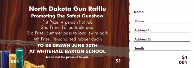 gun raffle ticket template to customize eventgroove