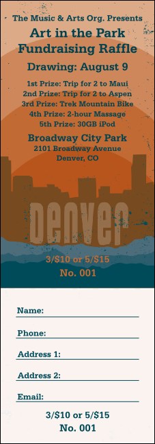 Denver Raffle Ticket Product Front