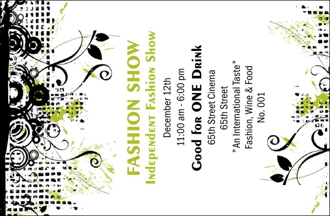 Fashion Show Drink Ticket