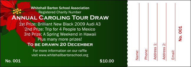 Christmas Poinsettia Raffle Ticket 001