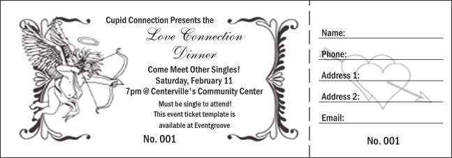 Valentine's Day Raffle Ticket 002 Product Front