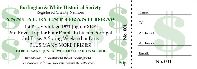 Color Money Raffle Ticket 001