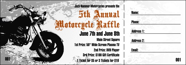 Motorcycle Raffle Ticket