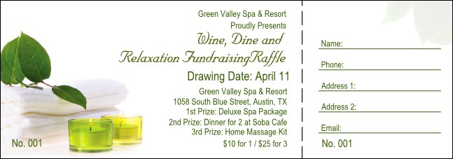 Green Candles Raffle Ticket