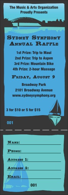 Sydney Raffle Ticket (Blue)