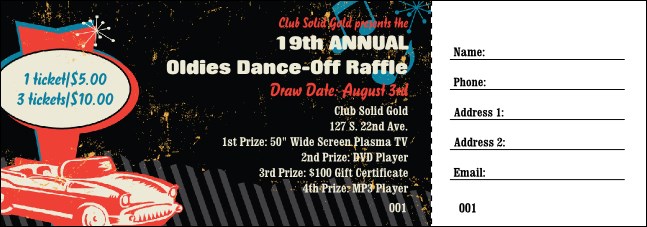 Oldies Raffle Ticket