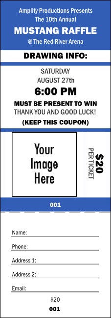 Your Image Raffle Ticket 001 (Blue)