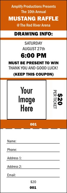 Your Image Raffle Ticket 001 (Orange)