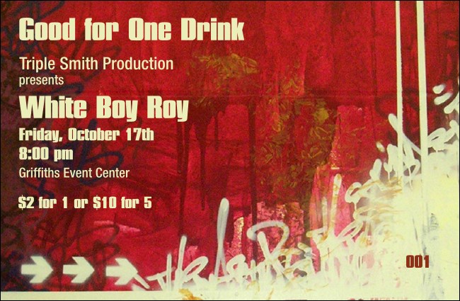 Hip Hop Red Drink Ticket