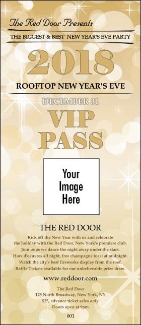 Gold Glitter VIP Pass