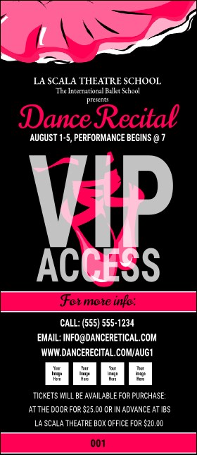 Dance Recital VIP Pass Product Front