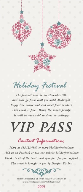 Snowflake Ornament VIP Pass