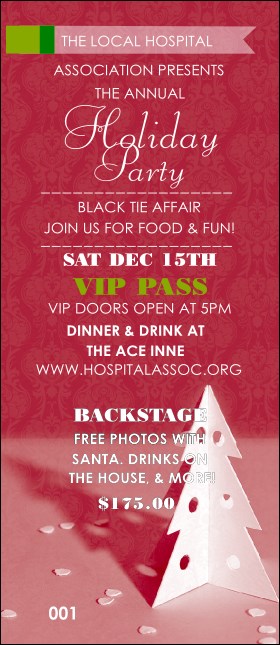 Paper Christmas Tree Red VIP Pass