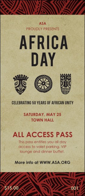 African Theme VIP Pass Product Front