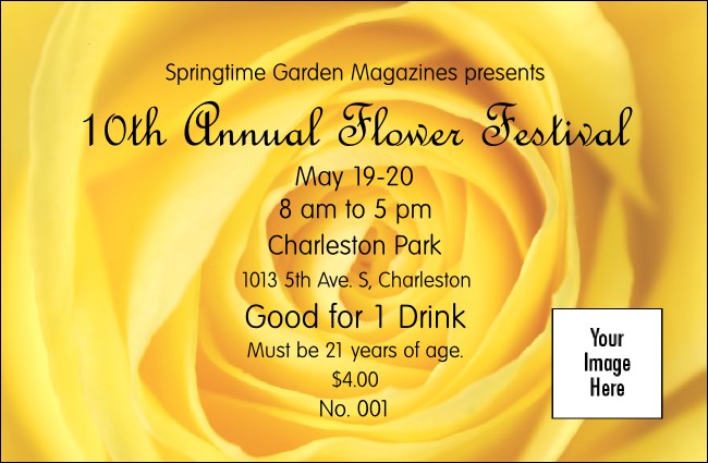 Yellow Rose Drink Ticket