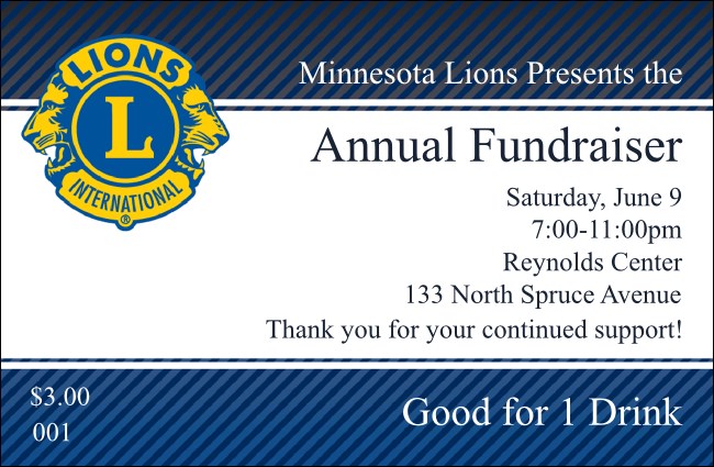 Lions Club drink ticket