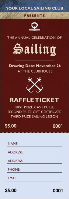 Sailing Raffle Ticket