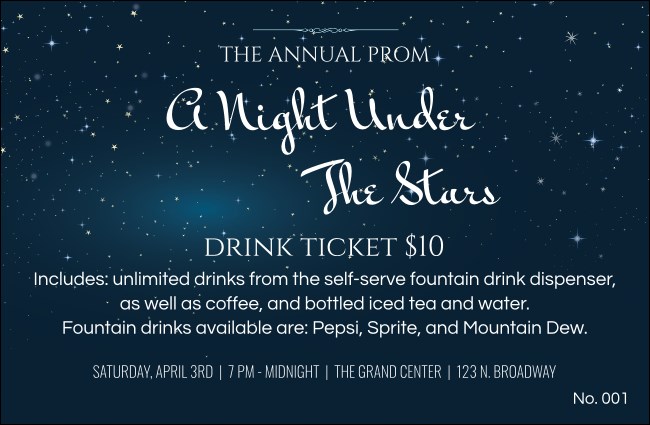 Star Theme Drink Ticket