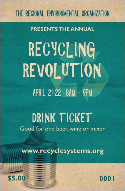 Recycling Symbol Drink Ticket