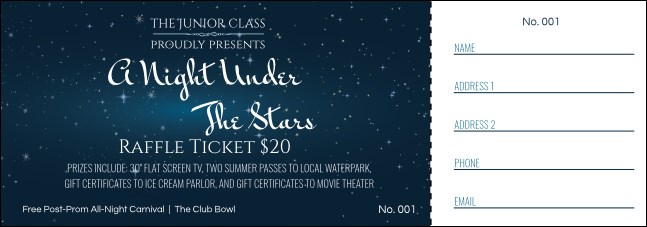 Star Theme Raffle Ticket