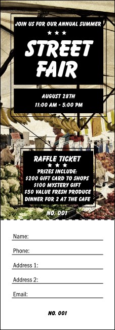 Street Fair Market Raffle Ticket